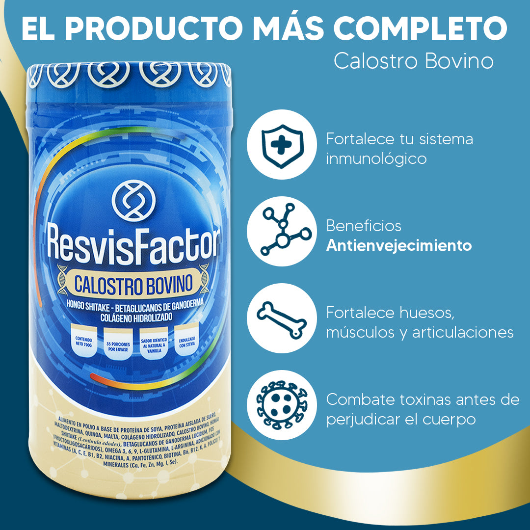 ResvisFactor® Calostro Bovino 700gr + Obsequio de Loción Termoactiva