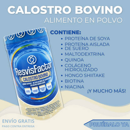 ResvisFactor® Calostro Bovino 700gr + Obsequio de Loción Termoactiva